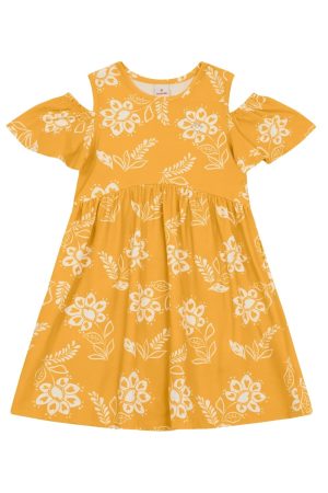 Vestido infantil menina com flores Brandili