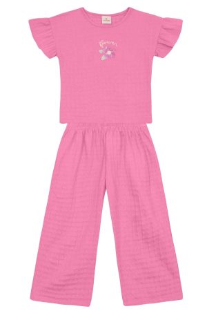 Conjunto infantil menina texturizado Brandili
