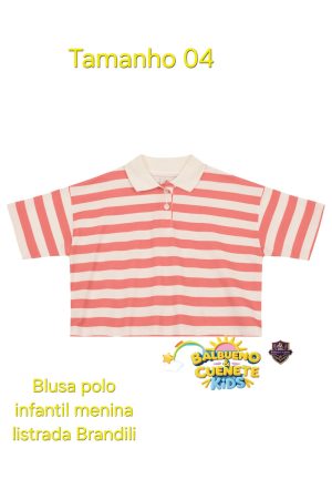 Blusa Polo Infantil Feminina Brandili
