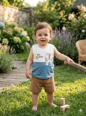 Conjunto Baby Regata e bermuda Marca Brandili